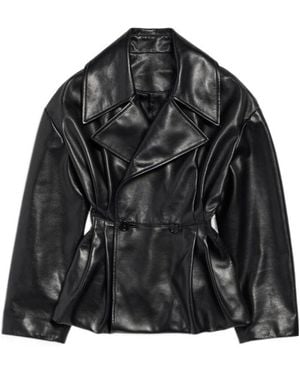 Balenciaga Folded Short Trench - Black