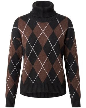 Aniye By Argyle Turtleneck Sweater - Black