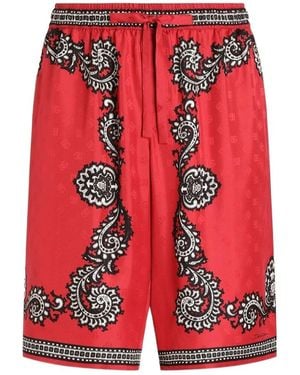 Dolce & Gabbana Silk Shorts - Red