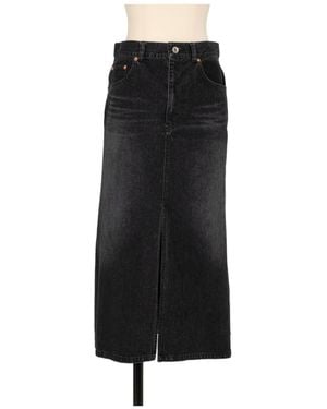 Sacai Pleated Denim Skirt - Black