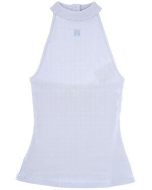 Amiri Logo Embroidered Halterneck Top - White