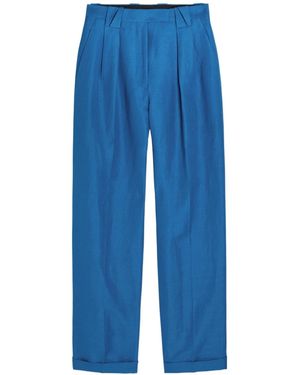 Versace Solid Color Casual Long Pants - Blue