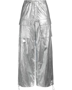 MM6 by Maison Margiela Metallic Cargo Trousers - Grey