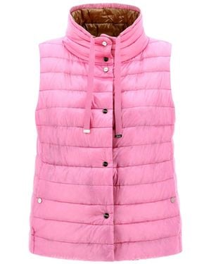 Herno High-Neck Drawstring Reversible Padded Gilet - Pink