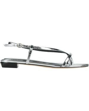 Rag & Bone Metallic Leather Single-Strap Sandals - White