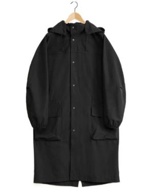 Lemaire Long Waterproof Parka Coat - Black