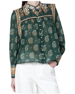 FARM Rio Ayla Floral Buttoned Blouse - Green