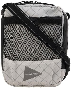 and wander Mesh Pocket Shoulder Bag - Black