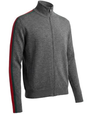 Gucci Zip Jacket With Web - Gray