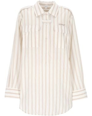 Off-White c/o Virgil Abloh Striped Shirt Dress - White
