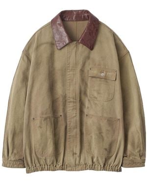Ssstein Sulfur-Dyed Oxford Vintage Jacket - Brown