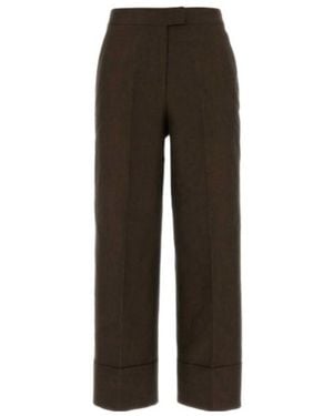 Pt Pantaloni Pt Torino Cloe Cuffed Wide-Leg Trousers - Brown