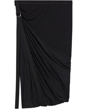 Helmut Lang Wind Draped Jersey Convertible Skirt - Black