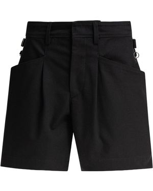 Isabel Marant Pleated Cotton Shorts - Black
