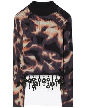 Tory Burch Embellished Cotton Top - Black