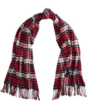 Ralph Lauren Polo Checked Fringed-Edge Scarf - Red