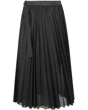 Sacai Striped Skirt - Black