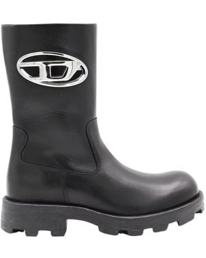 DIESEL Logo Plaque Chunky-Sole Boots - Black