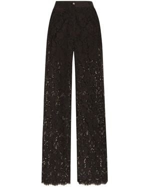 Dolce & Gabbana Lace Casual Trousers - Black