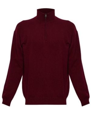 Lisa Yang Augustus Half-Zip Knitted Jumper - Purple