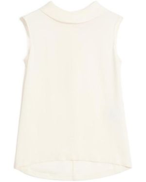 Valentino Sleeveless Curved Hem Blouse - White