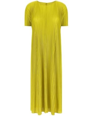 Pleats Please Issey Miyake Pleated Dress - Yellow