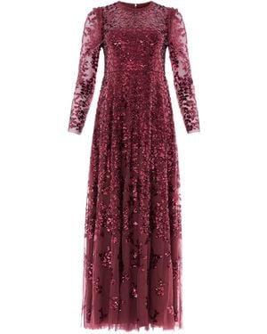 Needle & Thread Rosanna Sequin-Embellishment Midi Dress - Red