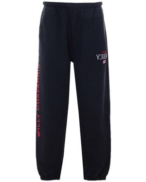 Willy Chavarria Logo Print Joggers - Blue