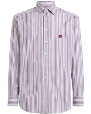 Etro Striped Cotton Shirt - Purple