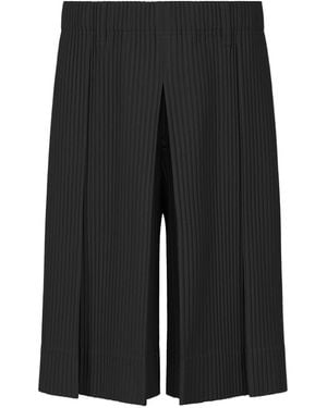 Homme Plissé Issey Miyake Homme Plissé Issey Miyake Pleated Shorts - Black