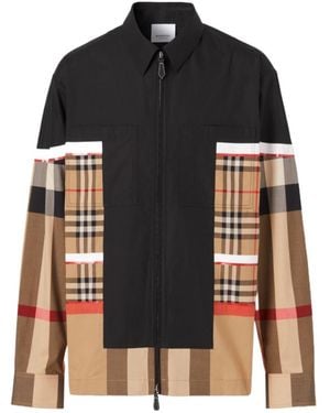 Burberry Patchwork Checked Shirt - Black