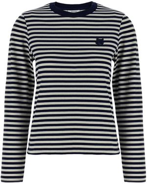 Maison Kitsuné Maison Kitsuné Bold Fox Head Striped Jumper - Blue