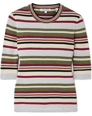 Veronica Beard Kavya Striped Ribbed-Knit Jumper - Multicolour