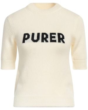 Sportmax Two-Tone Lightweight Knit Short-Sleeve Top - Natural