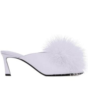 Saint Laurent Mae Slip-On Mules - White