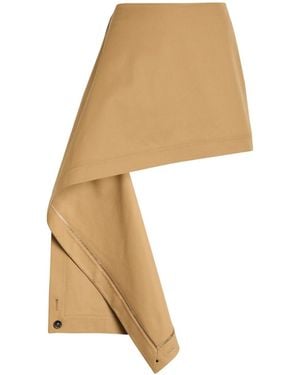 Loewe Asymmetric Cotton And Silk-Blend Mini Skirt - Natural