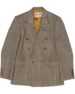 Valentino Double-Breasted Suit Jacket - Brown