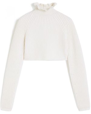Max Mara Mxscampo Cordonnet Cropped Jumper - White