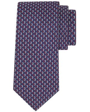Ferragamo Bicolor Gancini Jacquard Tie - Blue