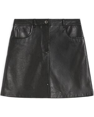 Weekend by Maxmara Nappa-Leather Mini Skirt - Black