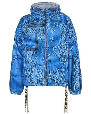 Khrisjoy Corduroy Zip-Up Down Jacket - Blue