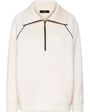 Weekend by Maxmara Ballata Half-Zip Contrast-Piping Sweatshirt - White