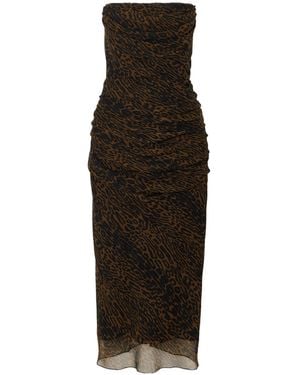 Carolina Herrera Silk-Chiffon Midi Dress - Black