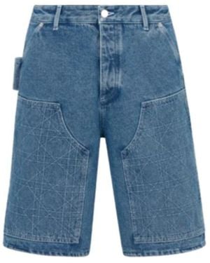 Dior Homme Cannage Carpenter Bermuda Shorts - Blue