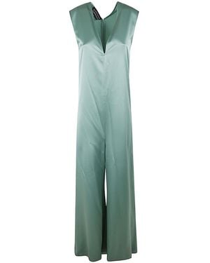 Gianluca Capannolo Antonia Sleeveless Satin Jumpsuit - Green