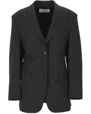 Filippa K Pinstripe Single-Breasted Jacket - Black