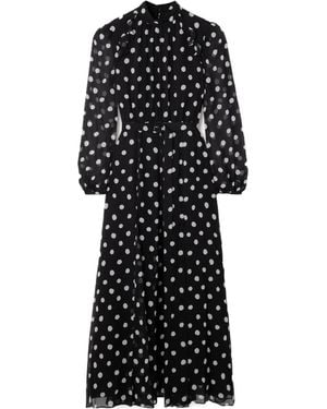 Saloni Jacqui-B Polka Dot Maxi Dress - Black
