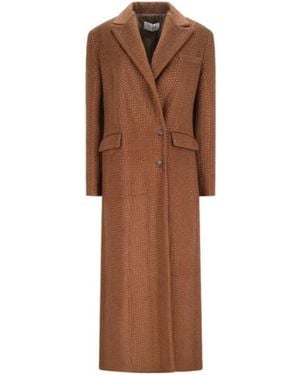 GIUSEPPE DI MORABITO Double Breasted Embellished Coat - Brown