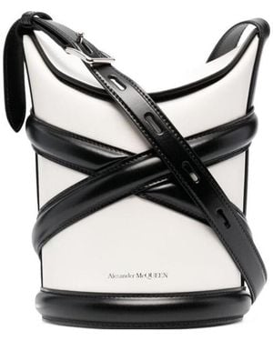 McQueen The Curve Small Bucket Bag - Black