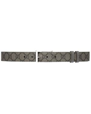 Gucci Reversible Rectangle Buckled Belt - Gray